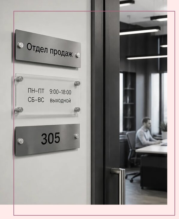 Офисные таблички на дверь в Иркутске по цене от 5105 р. | Аванза-Ркт