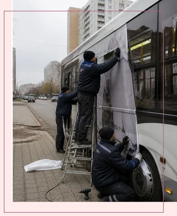 Изготовление и монтаж рекламы на автобусах в Иркутске